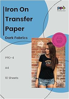10 Sheets 8.5x11 - Inkjet Iron-on Heat Transfer Paper for Black & Dark Fabric and T-Shirts - Premium - PPD-4-10