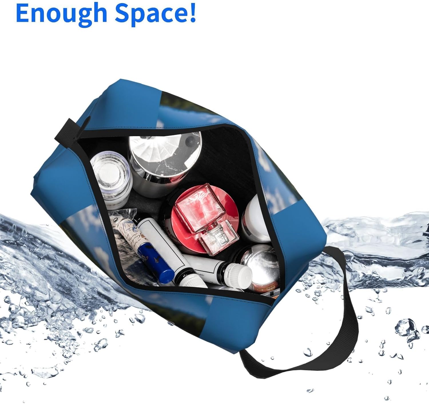 Goat Print Large Capacity Travel Toiletry Bag for Women Men Cosmetic Pouch Daily Organizer image 5