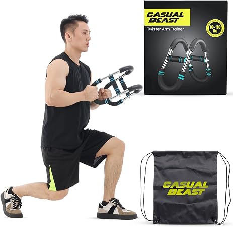Twister Arm Trainer, 60-110lb Adjustable Chest Workout Equipment, Arm Strength Trainer, Portable Power Twister Bar