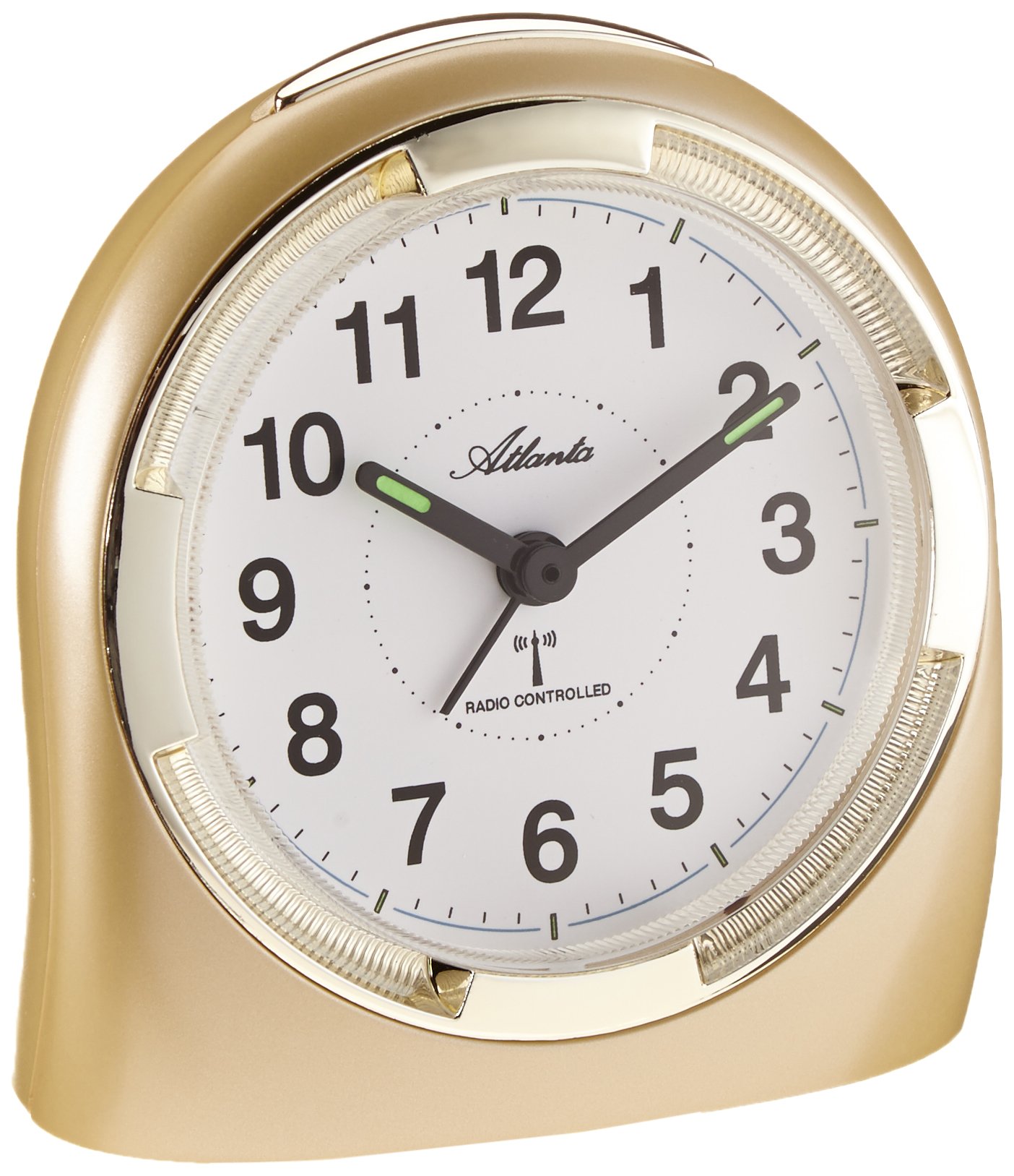 Atlanta Funkwecker Geräuscharm Licht Snooze Gold - 1404/9