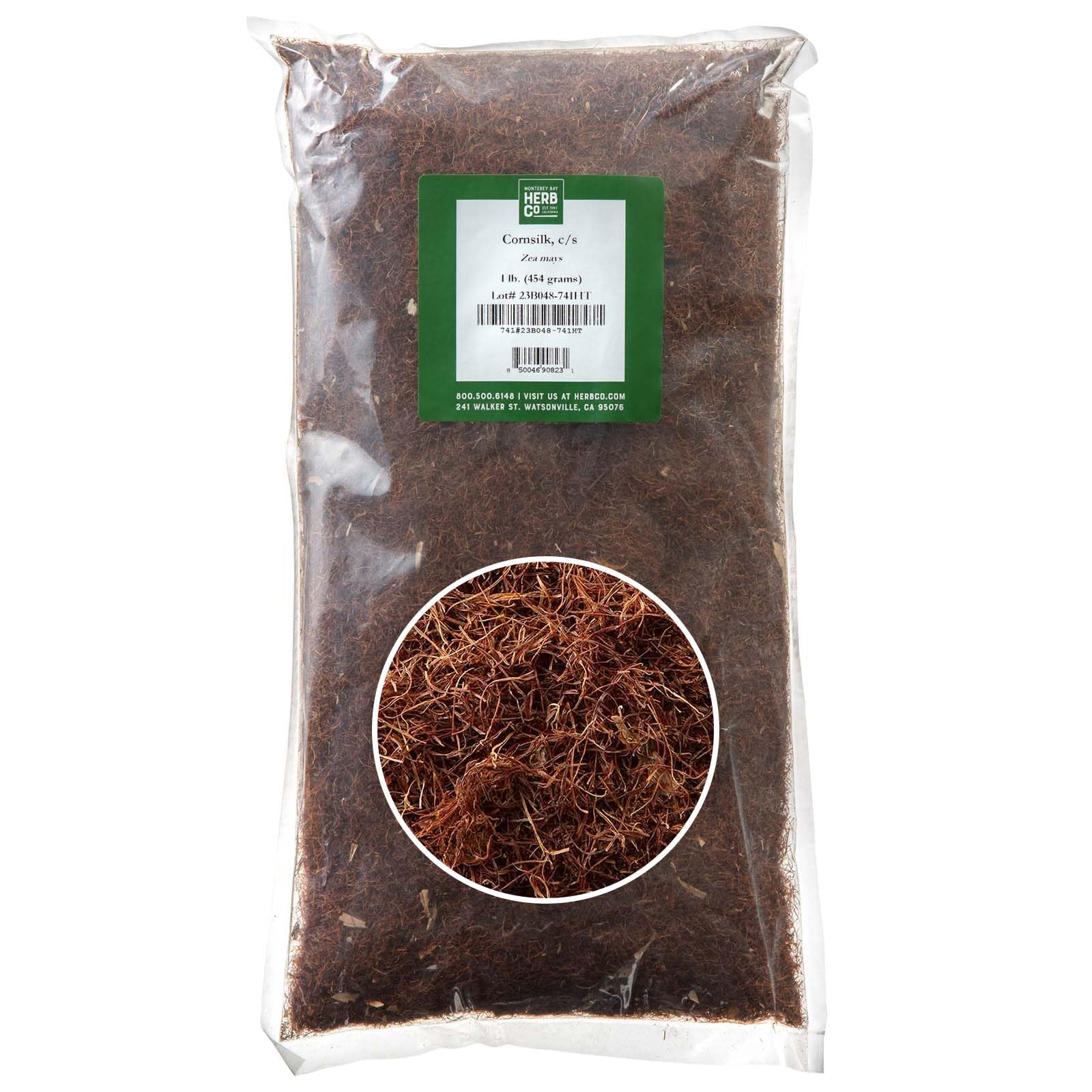 Cornsilk, by Herb Co, Cut & Sifted, 100% Pure for Herbal Teas, Supplements & Skin Washes, Caffeine-Free Traditional Botanical, 1 lb