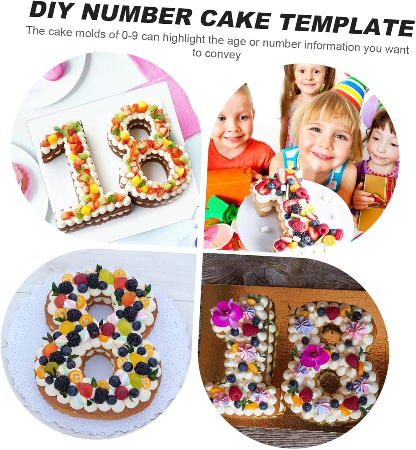COLLBATH DIY Number and Letter Cake Stencils Reusable Baking Templates for Custom Cake Designs for Birthdays Weddings and Festivals