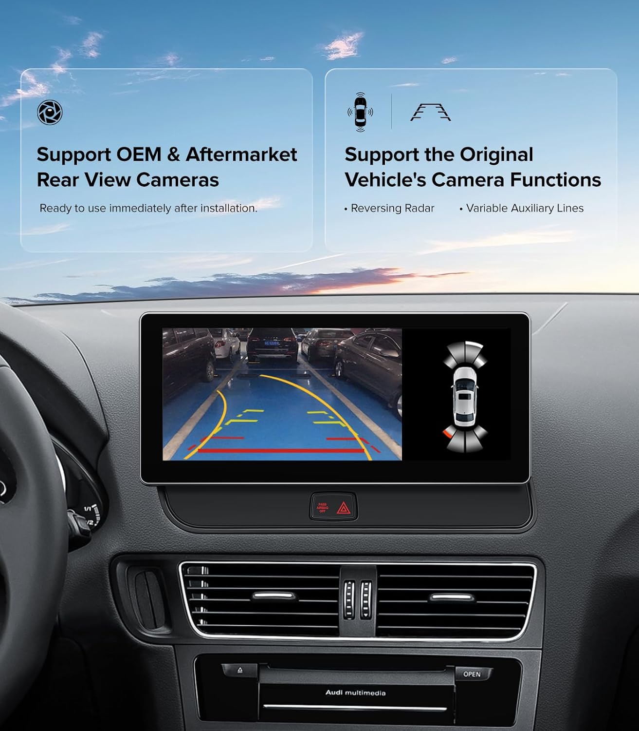 10.25" Linux Carplay Stereo for Audi Q5 SQ5 2009-2017 with MMI 3G System (Multimedia Radio ONLY) -Wireless CarPlay Android Auto Radio, 1920x720 HD Touch Screen, Dual OS, Retains OEM MMI Knob 10