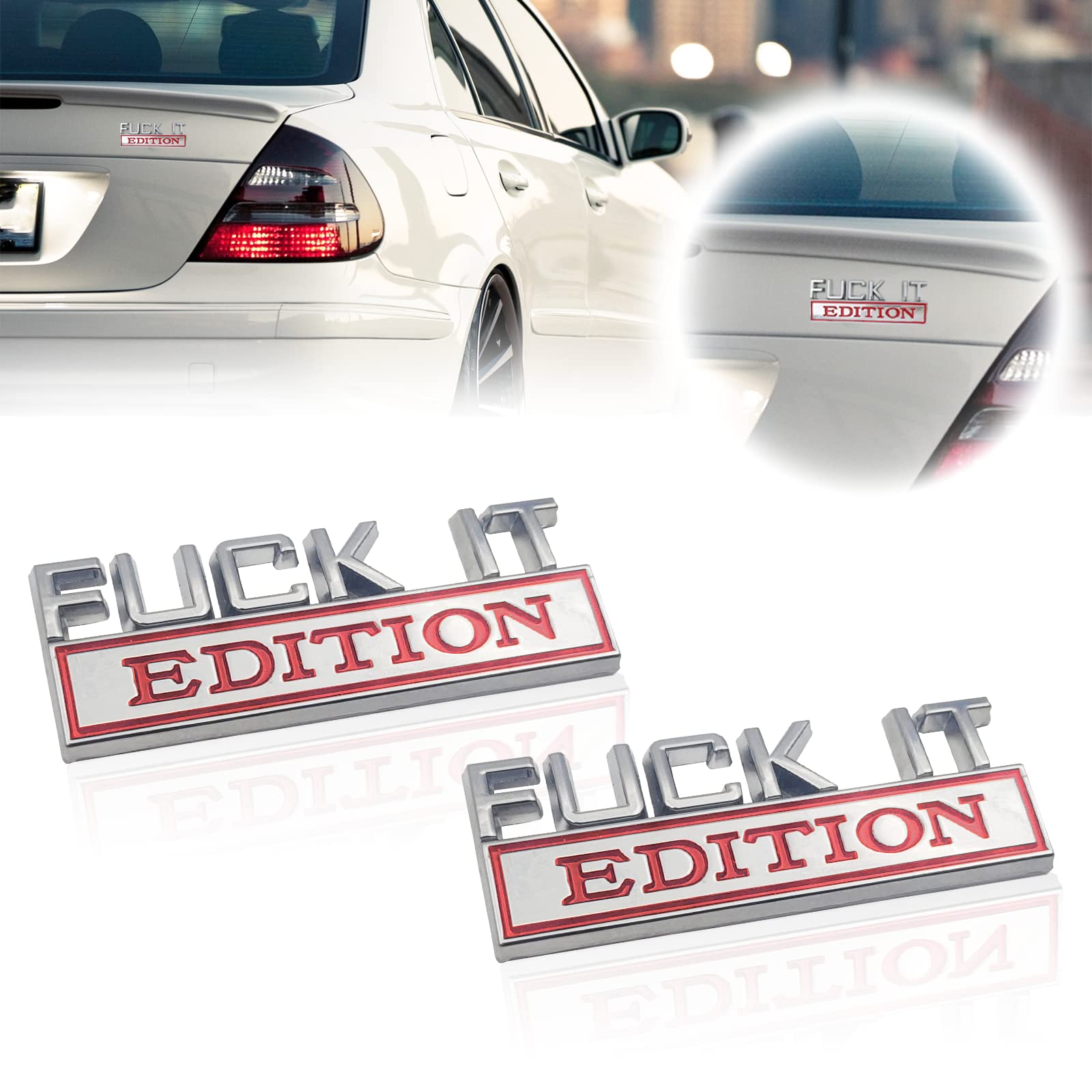 2 STKS F T Editie Embleem Stok Badge Spatbord Badge Decal Voor Auto Vrachtwagens Motorfietsen Bagage SUV (ZWART WIT