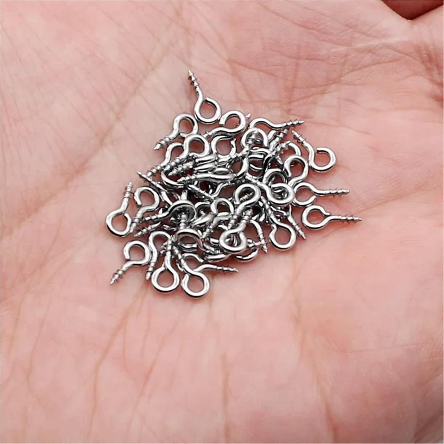 Small Screw Eye Pin 800pcs/lot Stainless Steel Screw Eye Pins for Pendant Iron Screw Eye Hooks Clasps Fit Drilled Beads DIY Jewelry Making for Jewelry Making(4x10)