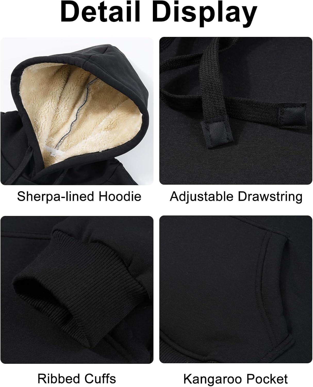 Kissonic Women's Winter Warm Sherpa Fleece Lined Hoodie Sweatshirts Thick Pullover Tops with Pockets - Image 6