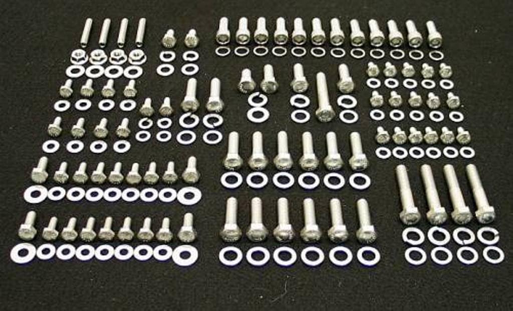 AlloyboltzSmall Block Chevy SBC 265 283 305 307 327 350 400 Stainless Engine HEX Bolt KIT