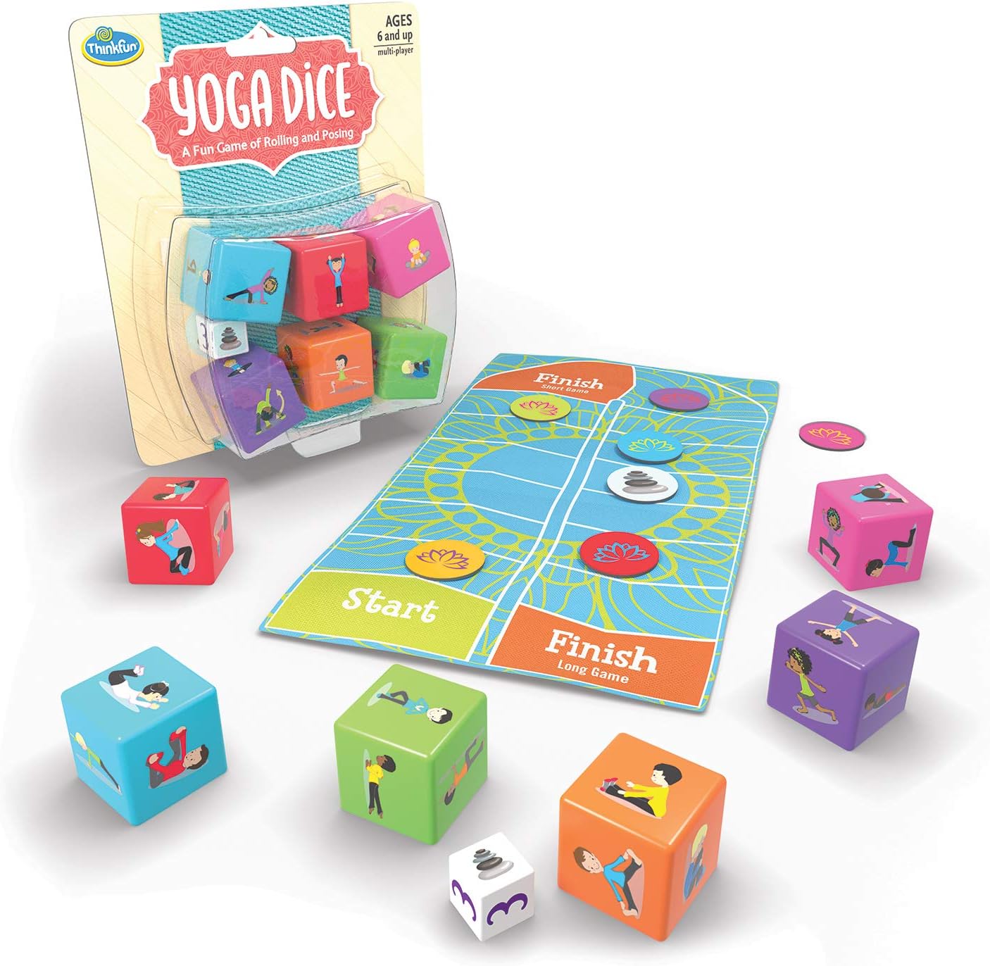 Think Fun Yoga Dice Game for Boys and Girls Ages 6 and Up - Learn Yoga With a Game