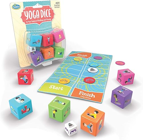 ThinkFun Juego de dados de yoga para niños y niñas a partir de 6 años - Aprende yoga con un juego