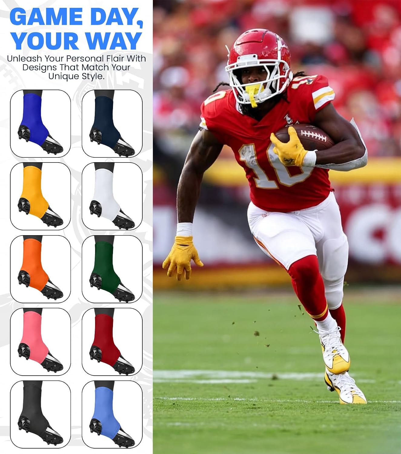 Exxact Sports Spats Football Cleat Covers, Football Spats for Cleats