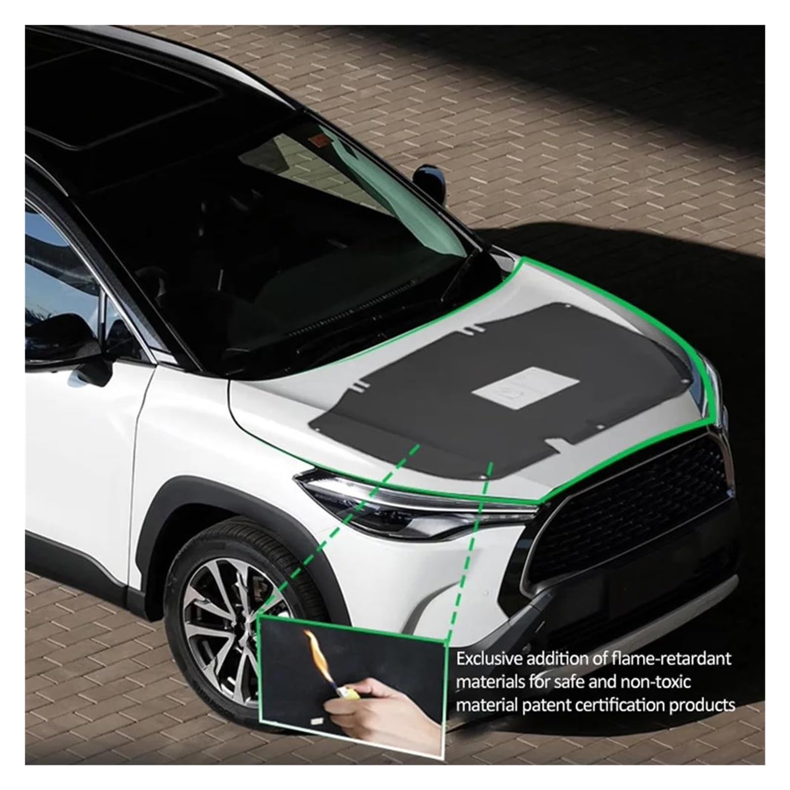 Per Suzuki Per Vitara Per Escudo LY 2016 ~ 2023 Auto Cofano Motore Pad Isolante Insonorizzate Calore Cotone Fodera Di Copertura Pannello Isolante Termico(Stile A.)