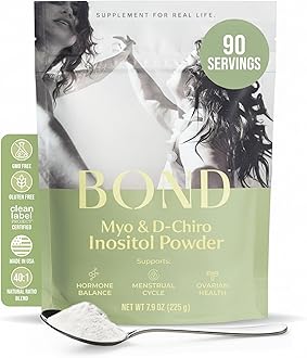 Bond Myo-Inositol & D-Chiro Inositol Powder – Hormone Balance, Cycle Regularity & Ovarian Support Supplement for Women – 40:1 Ratio Formula – Vegan, Sugar-Free, 90 Servings