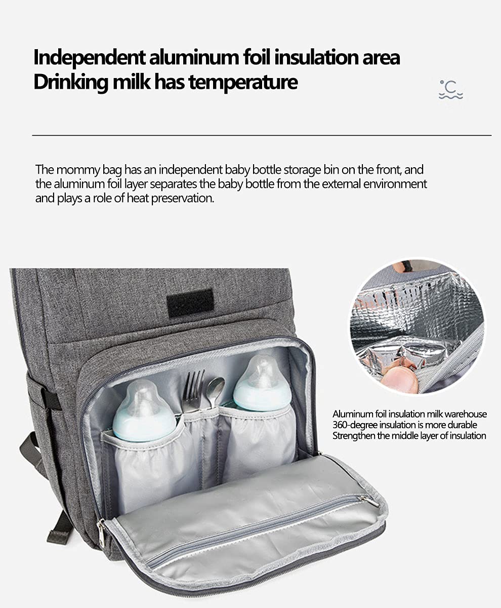 Zaino Mamma Neonato Fasciatoio, Zaino Antifurto Impermeabile Multifunzione Borsa per Pannolini Portatile, Grande capacità Zaino per Viaggi Affari