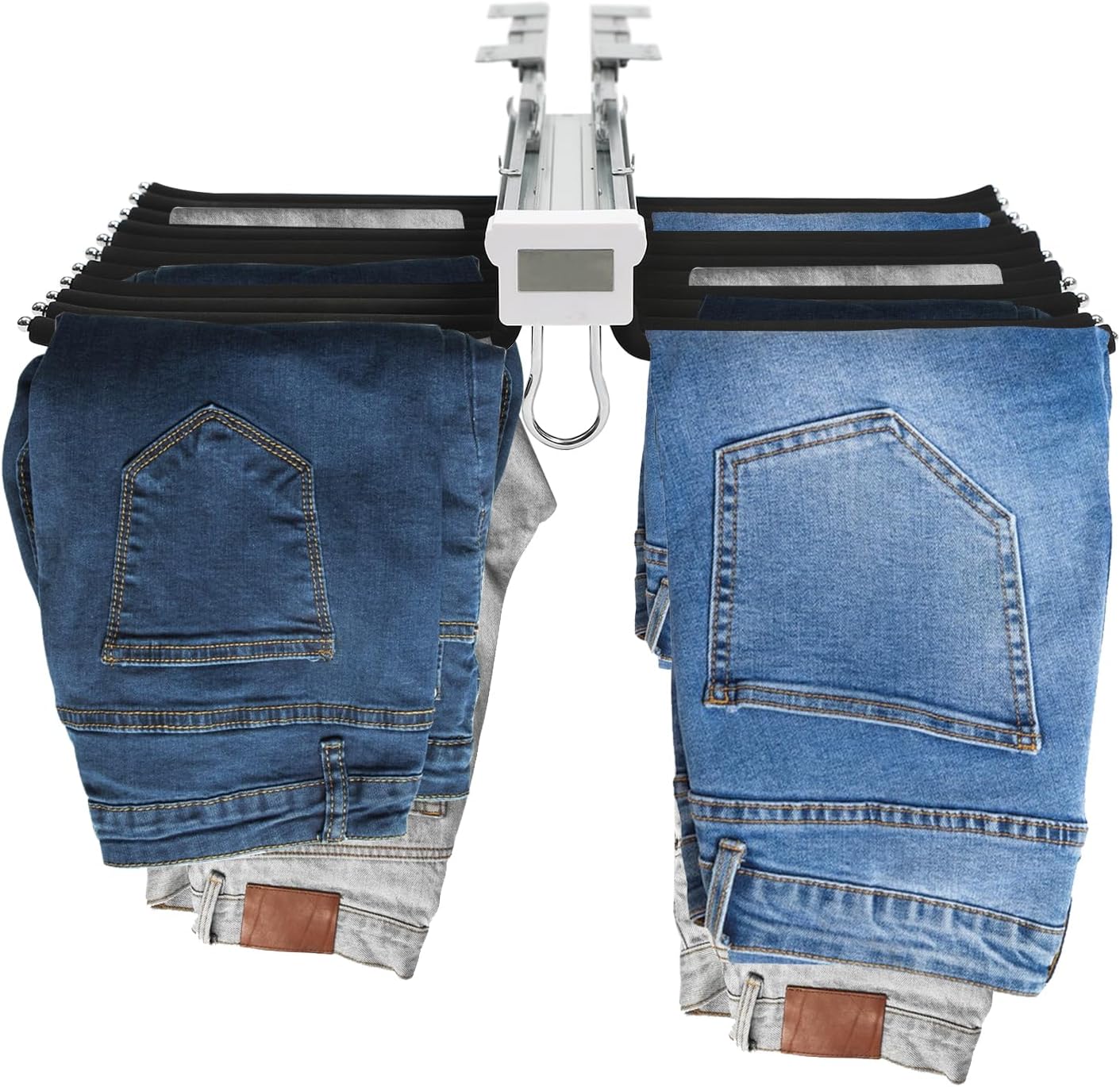 Pants Hanger, 22 Arms Pull Out Pants Rack Trousers Rack Pants Storage Organizer with Damping Slider, 15kg/33lbs Closet Pants Hanger Bar Jean Hanger Scarf Hanger Clothes Rack Organizer
