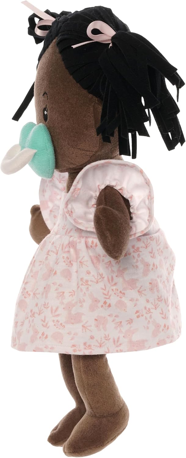 Love, Stella Soft Baby Doll for 1 + Year Old by Manhattan Toy - Brown with Black Pigtails