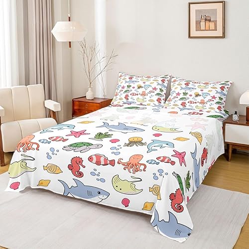 Miniatura 19 de Castle Fairy Daisy Florals Sheet Sets Full Size,Hippie Flowers Fitted Sheet Set,Kids Teens Bedroom Decor,70s Retro Floral Bed Sheets Set 4pcs(1 Baby