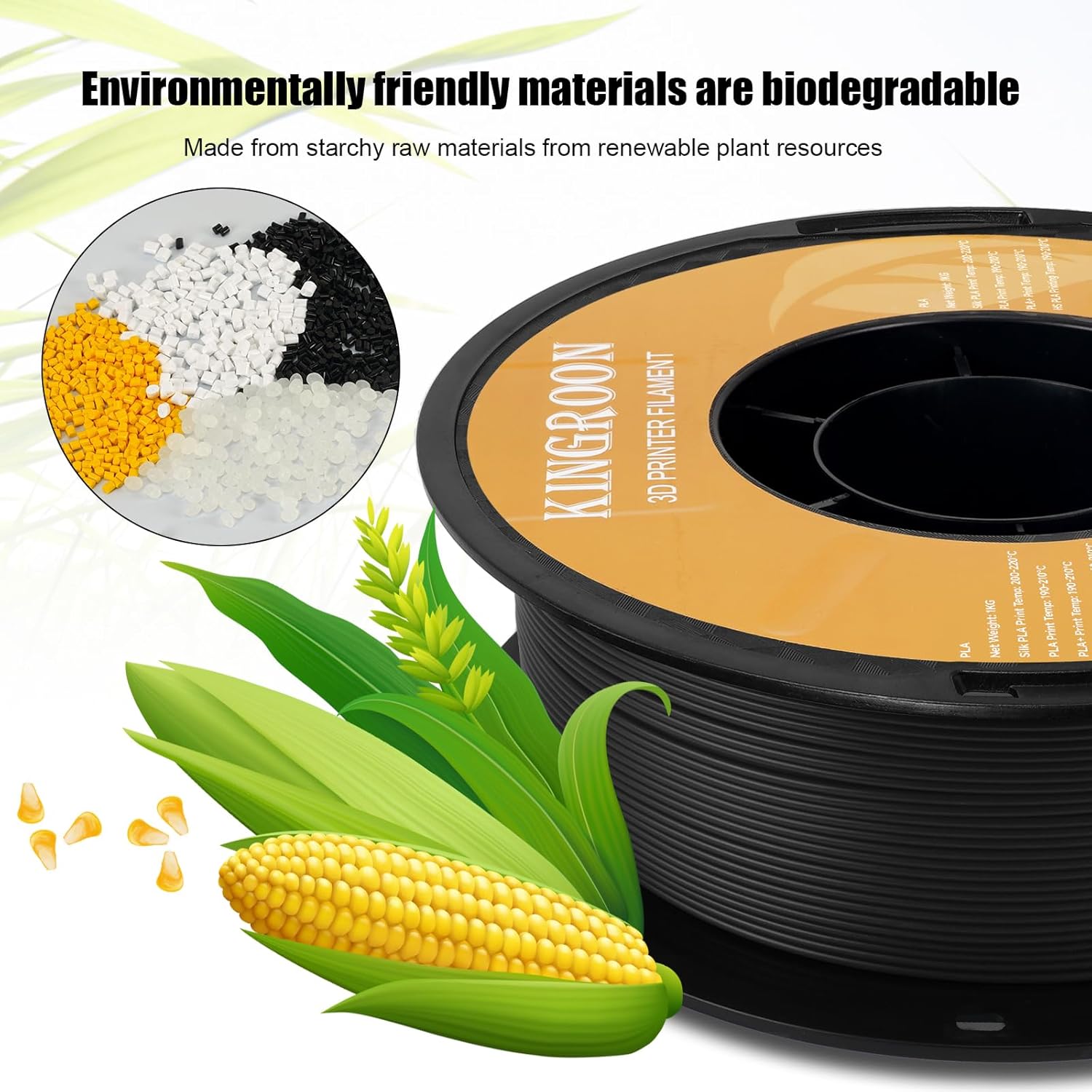 Kingroon High Speed PLA 3D Printer Filament 1.75mm, 3D Printer Rapid Filament for 30-600mm/s Hyper Printing Filament, Dimensional Accuracy +/- 0.03 mm, 1kg Plastic Spool(2.2lbs) (Black) - Image 8