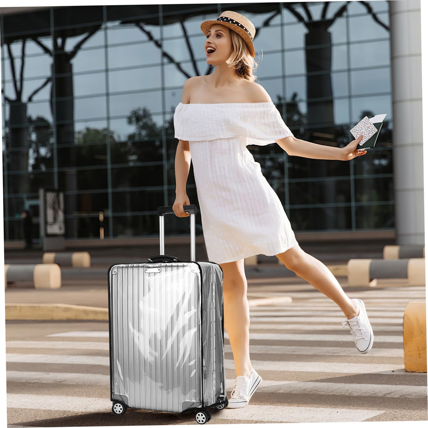 2pezzi Copertura Trasparente per Valigia in Pvc e Resistente Adatta per Valigie da Viaggio da Copertura Sufficiente per Proteggere Efficacemente