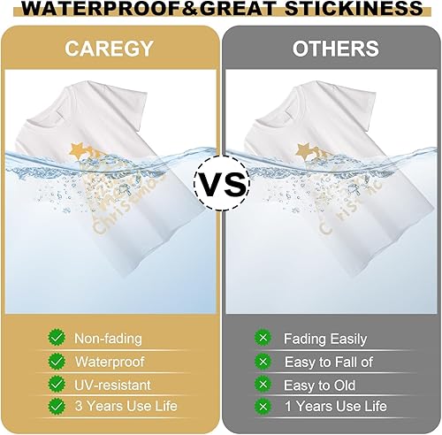 Miniatura 8 de CAREGY Vinilo de transferencia de calor HTV para planchar en camisetas rollo de 12 pulgadas por 20 pies (dorado)