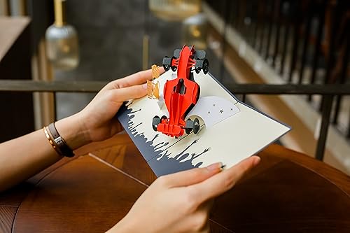 Miniatura 5 de Tarjeta emergente de coche de carreras, tarjeta de coche de fórmula 1 en blanco con sobre, tarjeta de cumpleaños de coche de carreras, tarjeta de