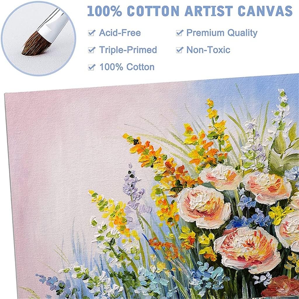 Canvas Panels - 9 Pack Artist Painting Canvas Boards Value Pack for Oil & Acrylic Painting