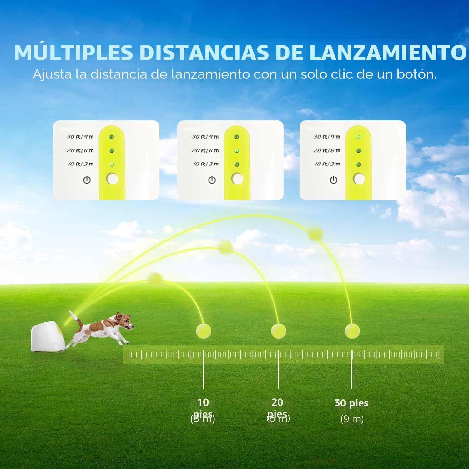 ALL FOR PAWS Lanzador de pelotas para perros pequeños, juguete interactivo para perros, lanzador de pelotas de tenis, entrenamiento mental, juguete para lanzar pelotas con 3 bolas de 5 cm incluidas