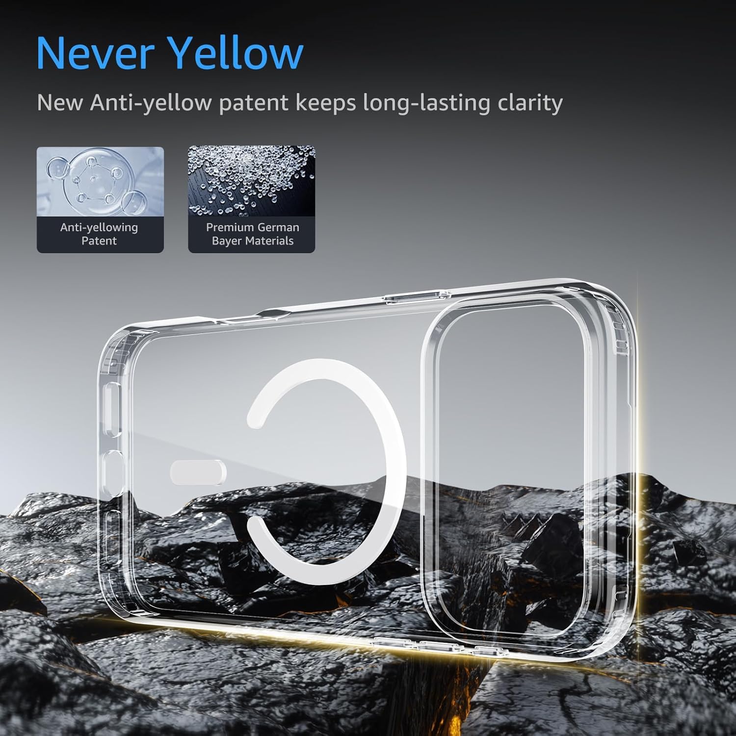 DIZORO Crystal Clear Magnetic Compatible with iPhone 17 Pro Case with Anti-Yellow Anti-Scratch | Shockproof Transparent Cover — Amazon image 4