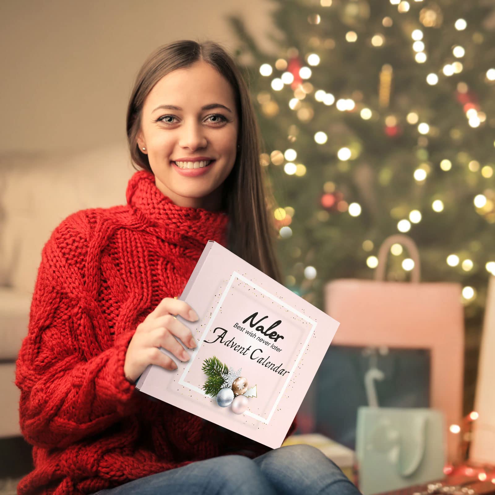 Naler Calendario Avvento 2026 Donna Calendario Avvento Gioielli Fai da Te 22 Perline + 1 Collana + 1 Bracciale per Moglie, Fidanzata, Madre e Amica