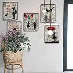 DOODLREAM 9 Pack sans cadre étanche Banksy Toile Wall Art Décor, citations inspirantes ne jamais donner jusqu'à ne pas arrêter 20 x 25cm Affiche murale en toile pour le bureau à domicile Chambre à coucher Salon Décor