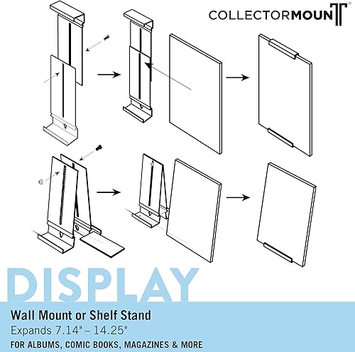 Miniatura 3 de Album-Mount marco para discos de vinilo, soporte de pared y estante, invisible y ajustable