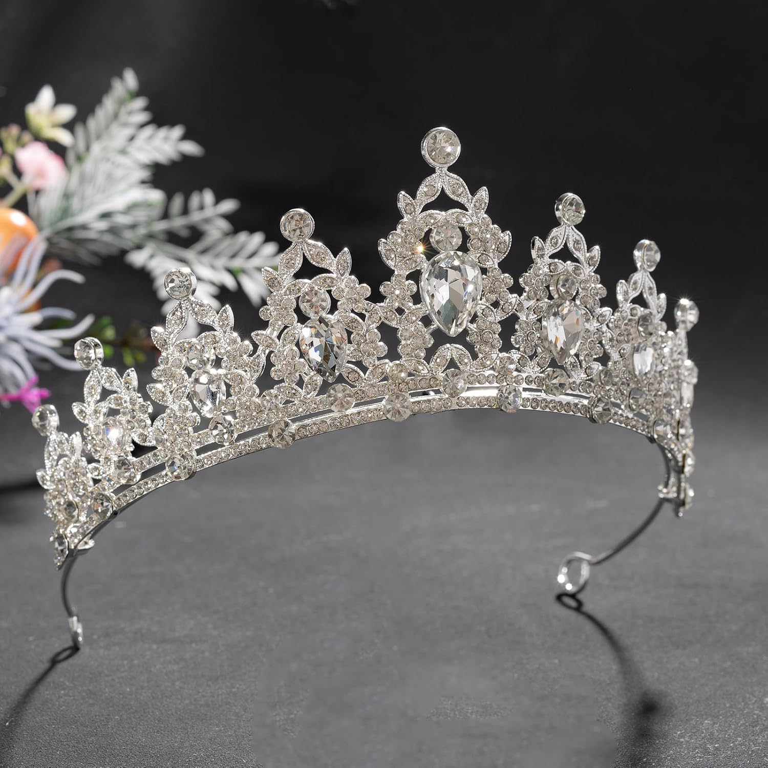 Elegant Crystal Crown for Women, Royal Rhinestone Tiara Headpiece, Alloy Queen Crown for Bridal Wedding, Formal Events & Professional Photoshoots