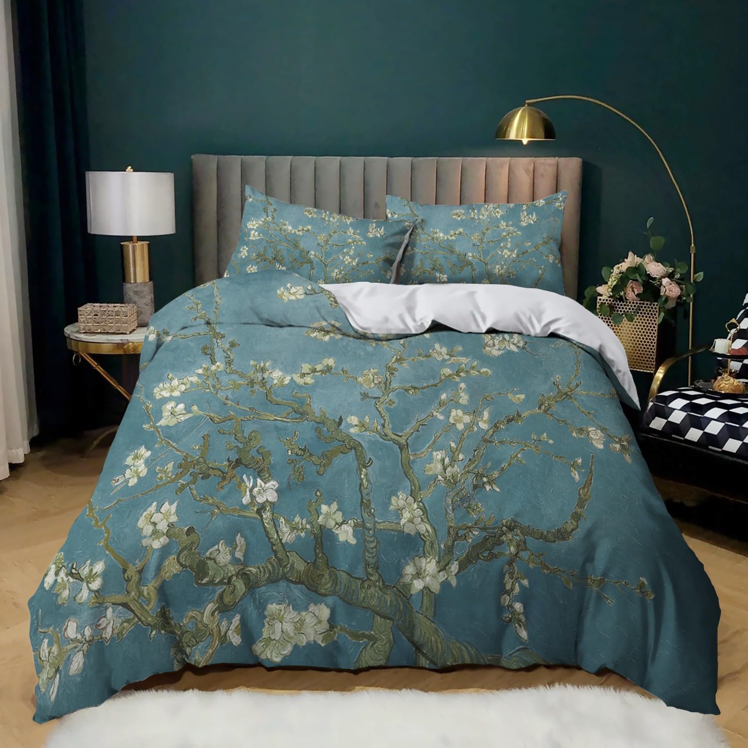 Linge de Lit Imprimé Apricot Blossom Ensemble Housse de Couette 200x200