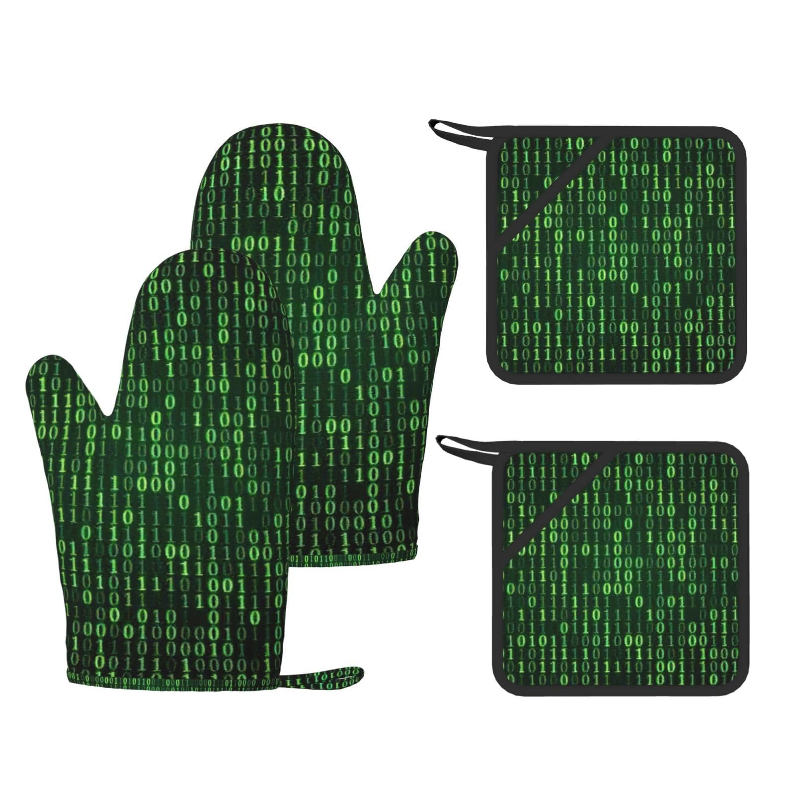 Gants résistants à la chaleur Hacker Era lot de 4 pour cuisine et grillades à la maison
