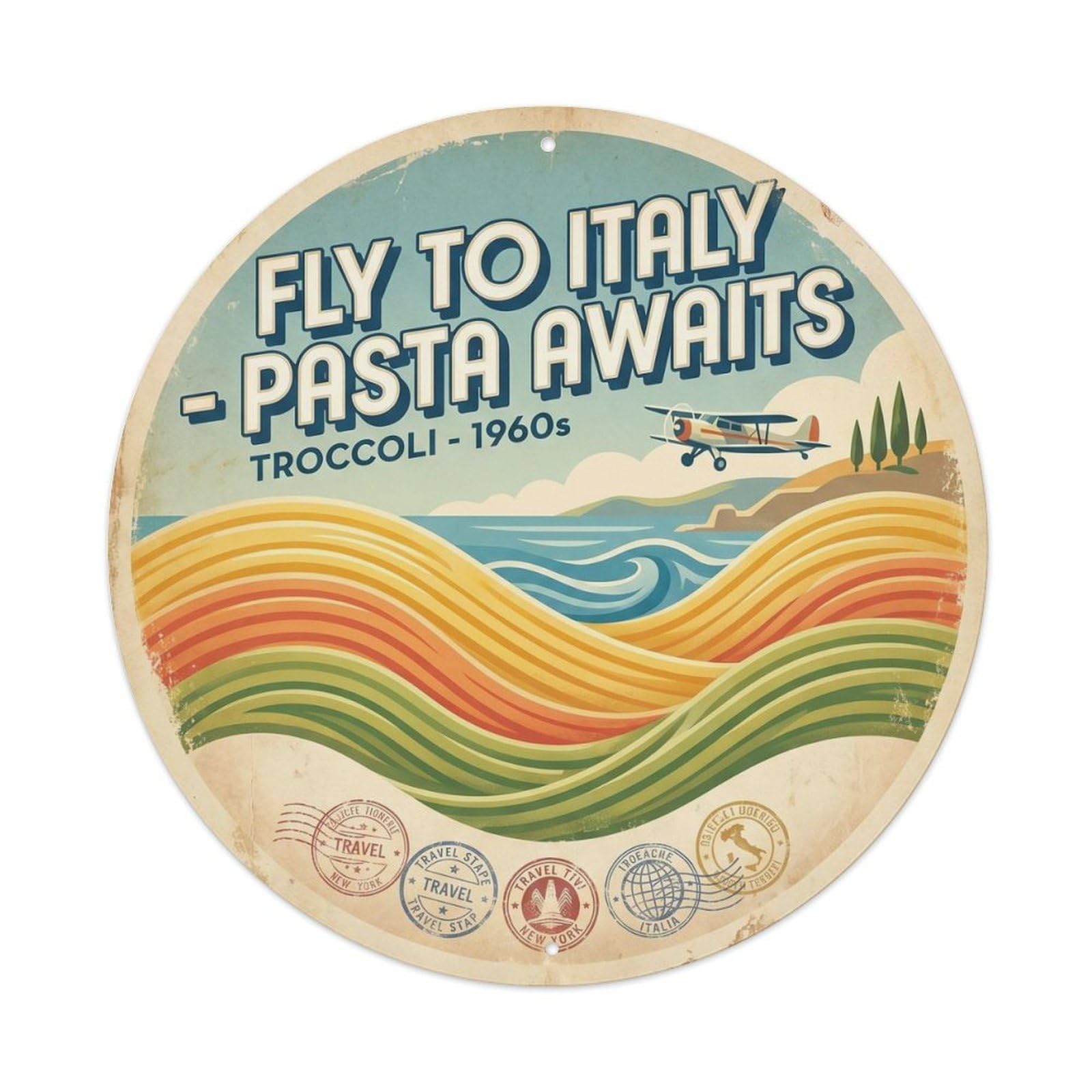 Pasta Street Food Travel Italian Culture Metal Tin Sign