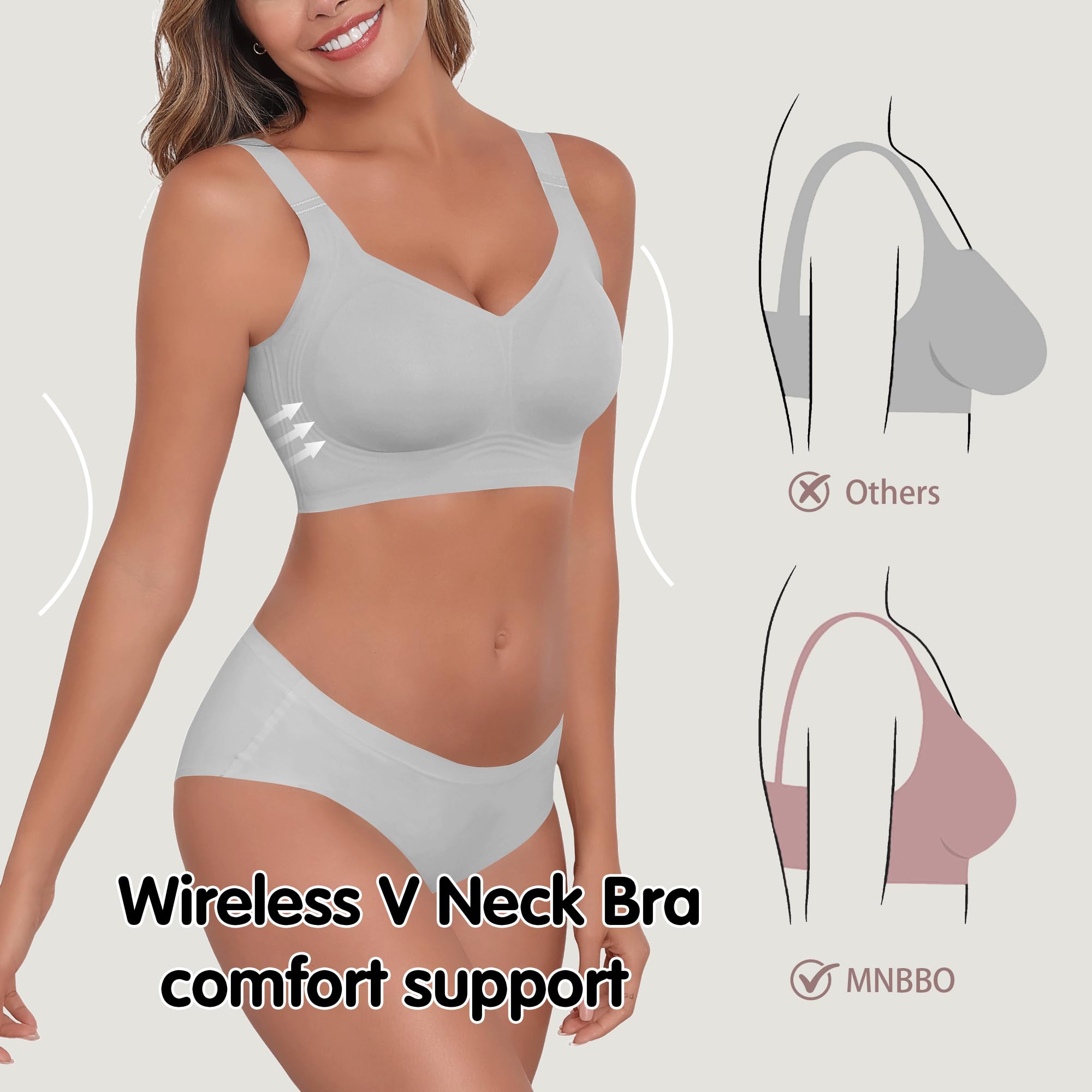 Reggiseno da donna 2025 senza cuciture, senza ferretto, di supporto, push-up, comodo, morbido, senza ferretto, copertura completa (M-4XL)