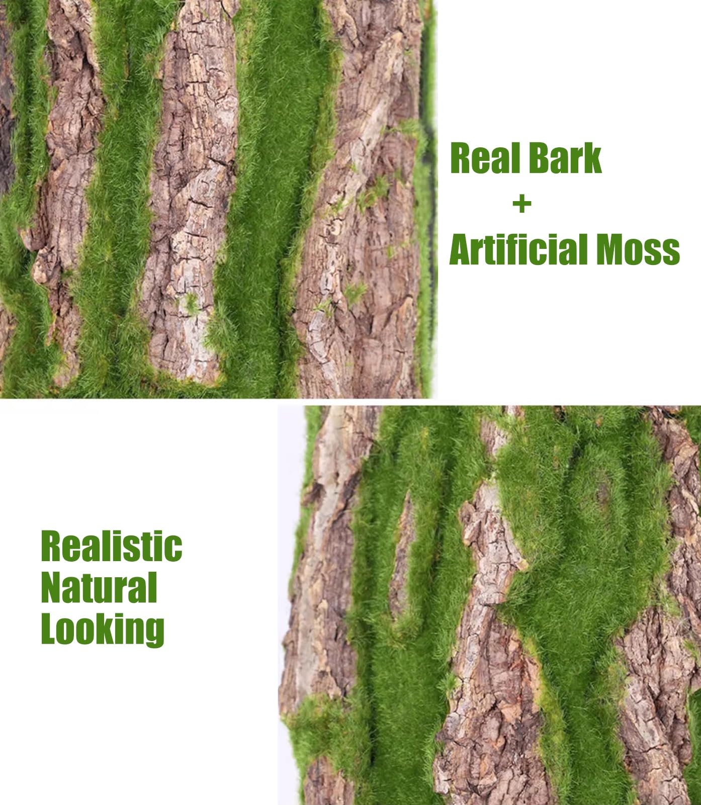 Musgo Artificial Decoración de Pared de Planta de Musgo Artificial, Fondo de Terrario de Corcho para Reptiles, Césped Artificial para Manualidades, Patio Balcón Paisaje Suministros Florales Falsos ( S