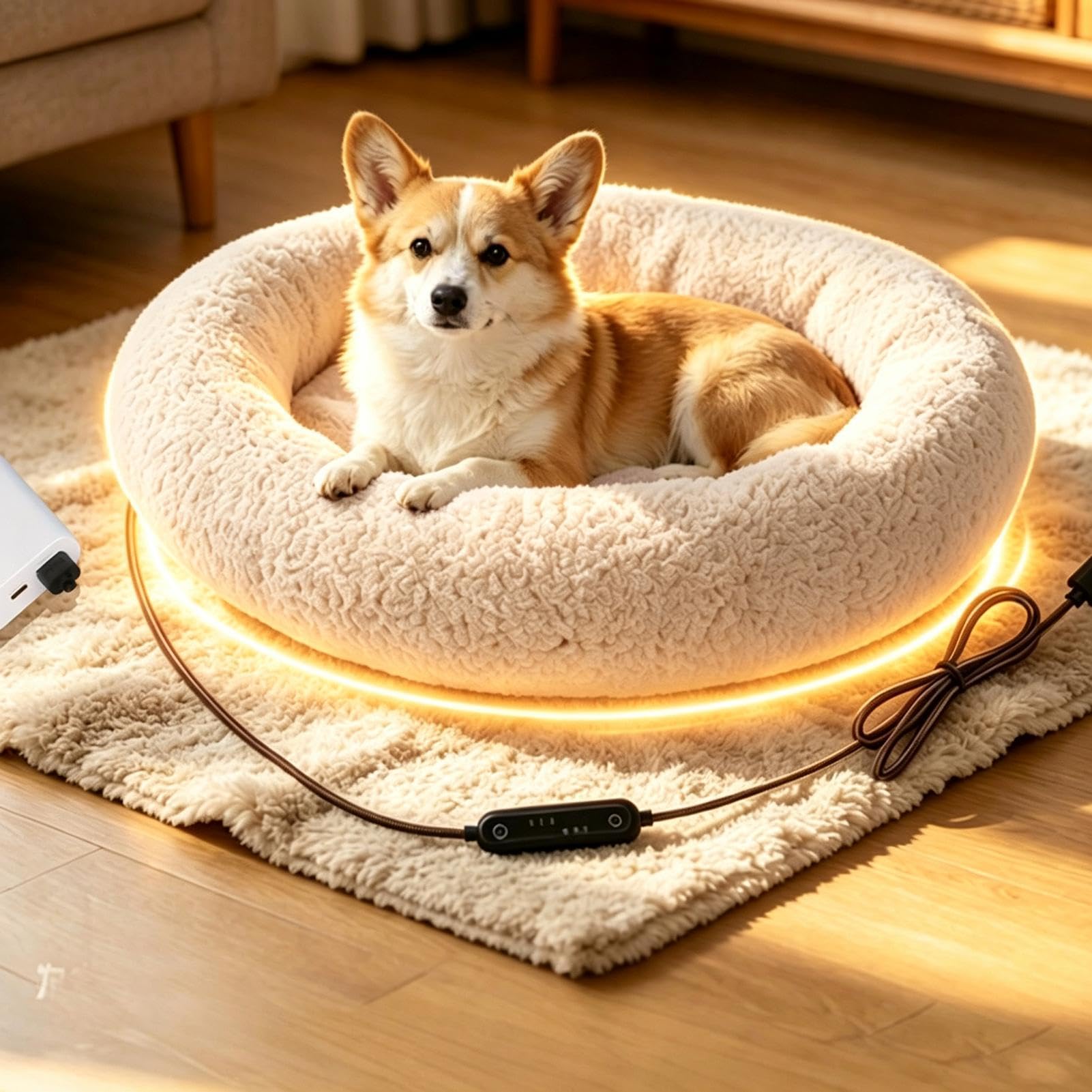 Cuccia Riscaldata per Animali Domestici 3 Timer 3 Temperature Tappetino