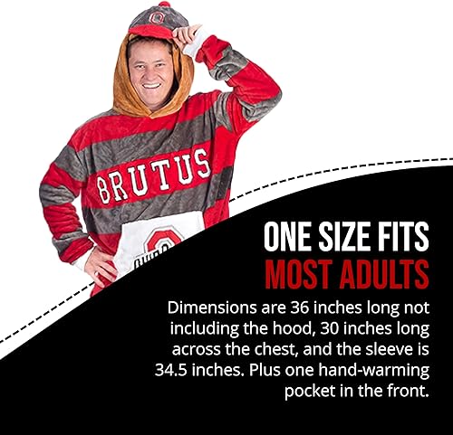 Miniatura 5 de Manta de peluche con capucha de gran tamaño, con bolsillo, regalos acogedores para adultos, mujeres y hombres, de la Universidad Estatal de Ohio