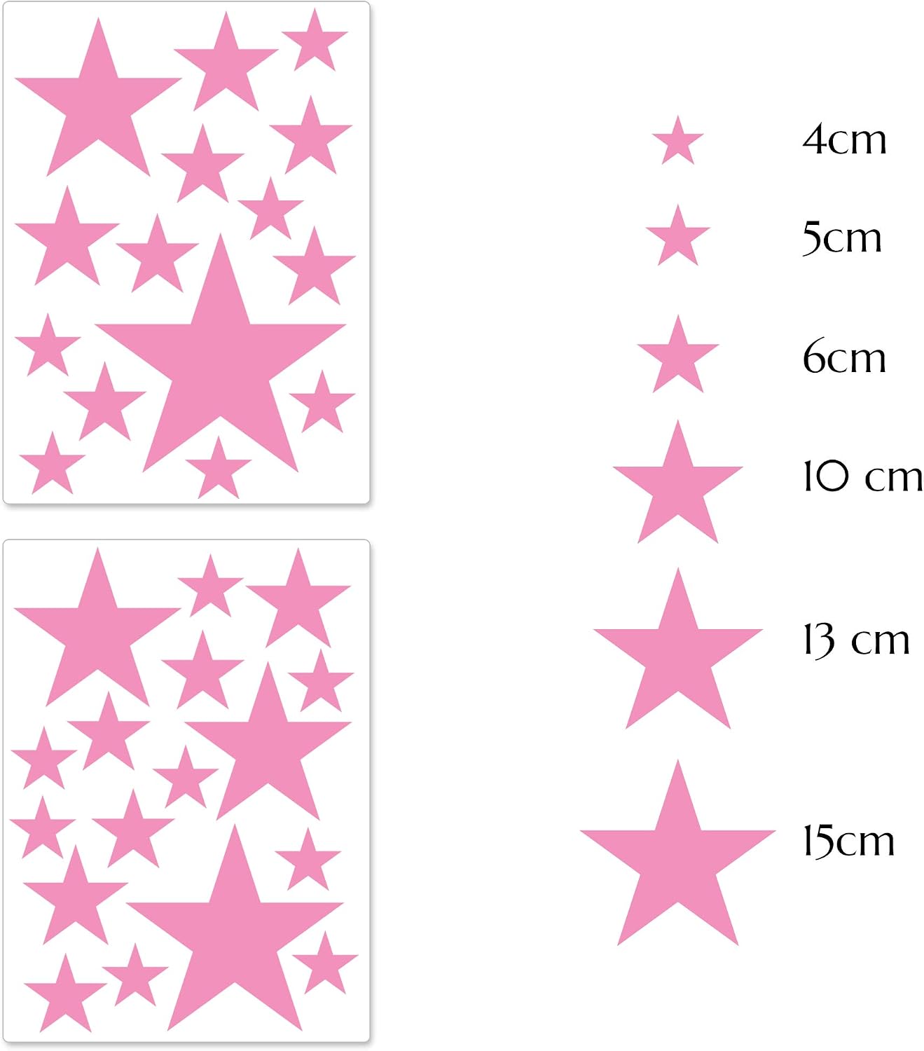 PREMYO Set of 25 Star Wall Stickers Kids - Nursery Decor Easy to Apply - Decals for Bedrooms for Girls Rose Pink - Image 3