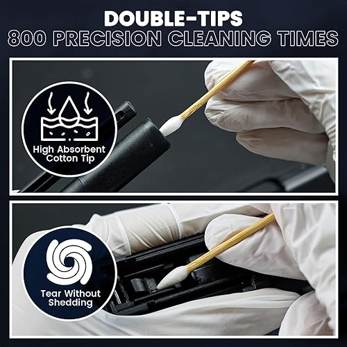 Miniatura 5 de 900400 hisopos de limpieza de pistola, hisopos de limpieza de pistola de doble extremo, hisopos de limpieza de pistola puntiaguda de 6 pulgadas, sin