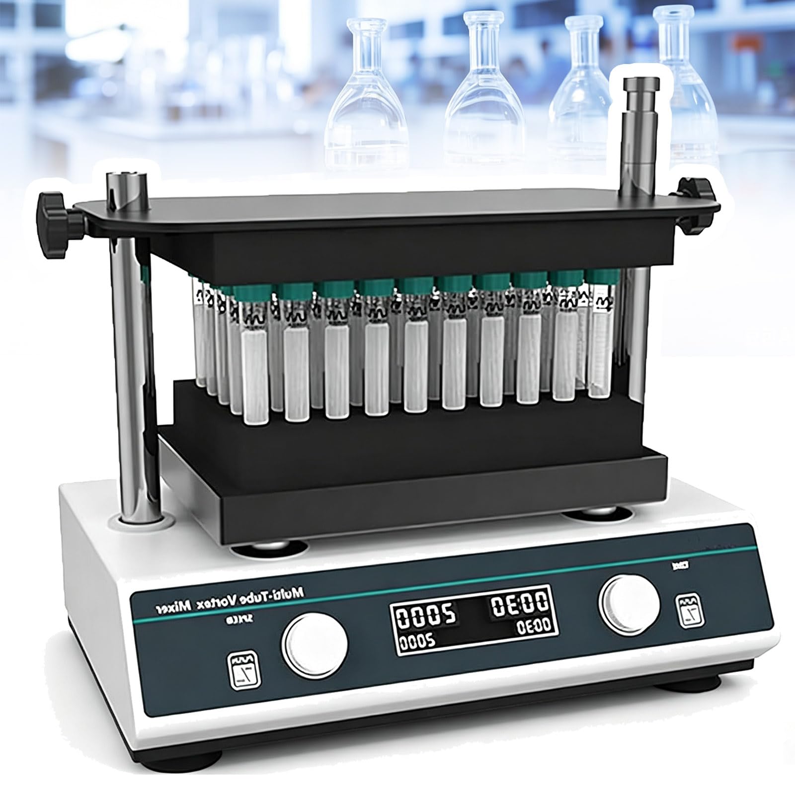 Agitateur Vortex Numérique De Laboratoire, Agitateur Vortex Multi-Tubes, avec 3 Modules De Laboratoire, Vitesse Réglable De 500 à 3 000 TR/Min, écran Numérique + Commande par Bouton Rotatif