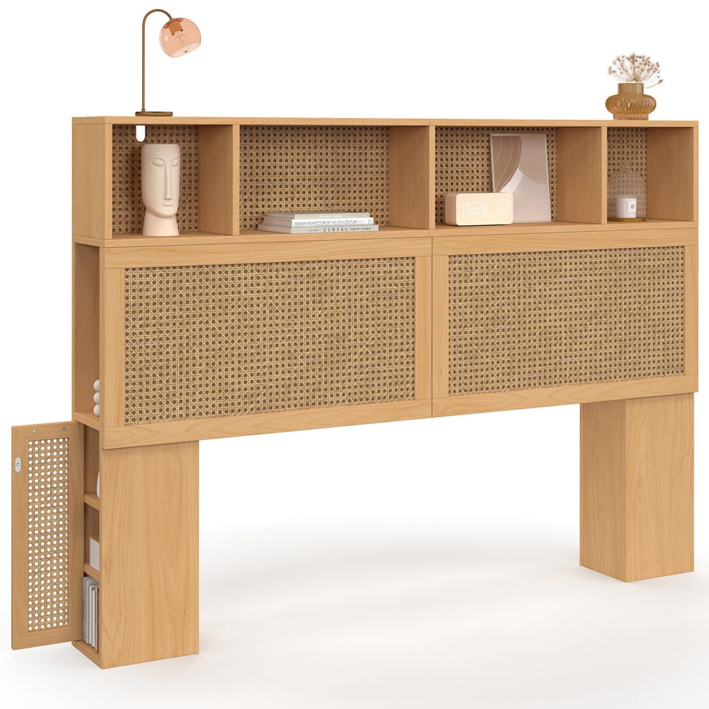 IDMarket - Tête de lit EDHEN 145 cm cannage et Bois