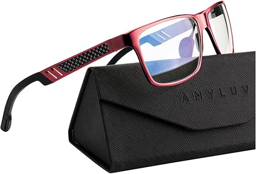 Miniatura 33 de ANYLUV Gafas de bloqueo de luz azul para hombre, gafas de juegos de computadora, ligeras, de metal Al-Mg, protección ocular antifatiga ocular