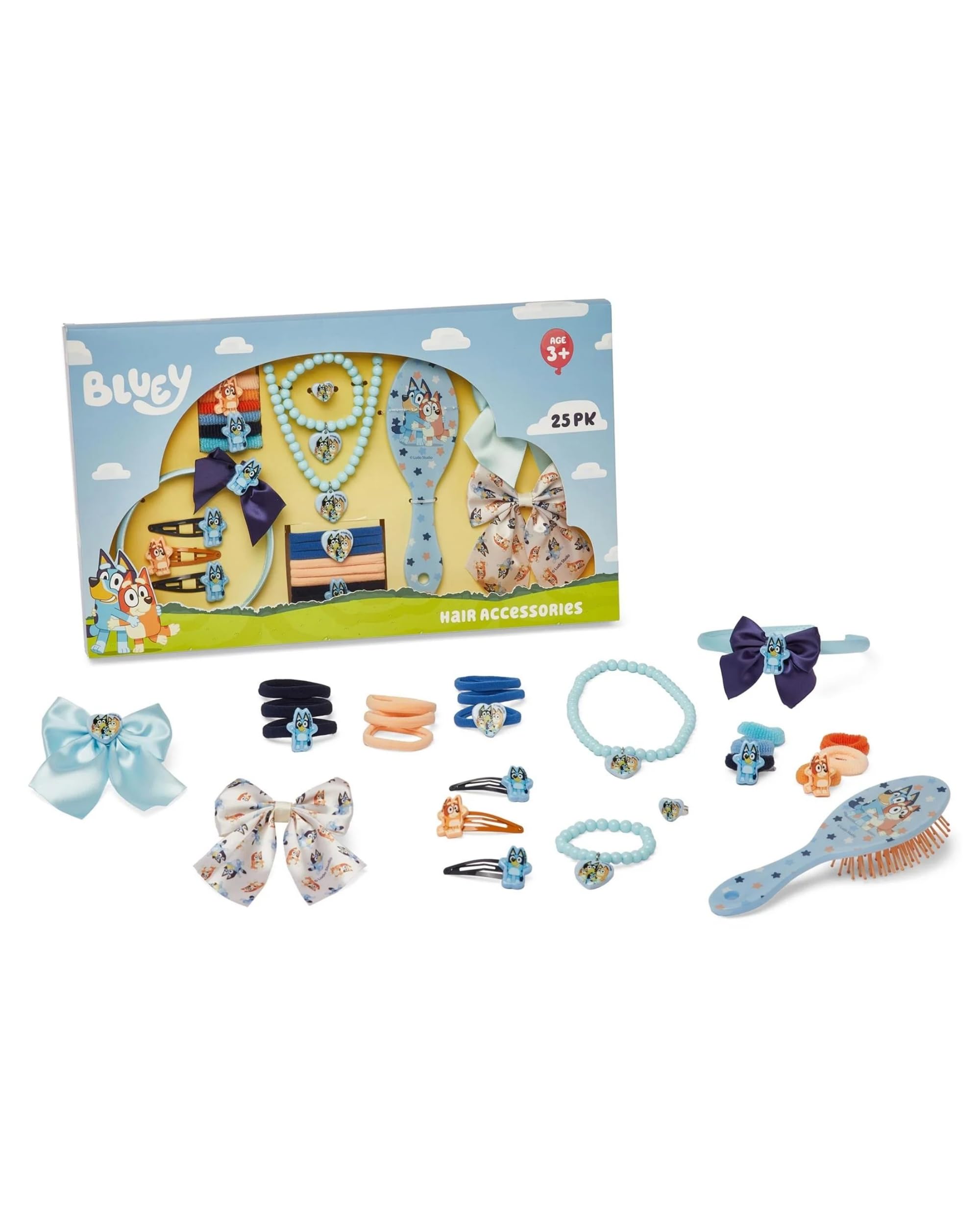 Bluey 25 Piece Hair Accessory Set for Girls, Mix and Match, Ages 3+