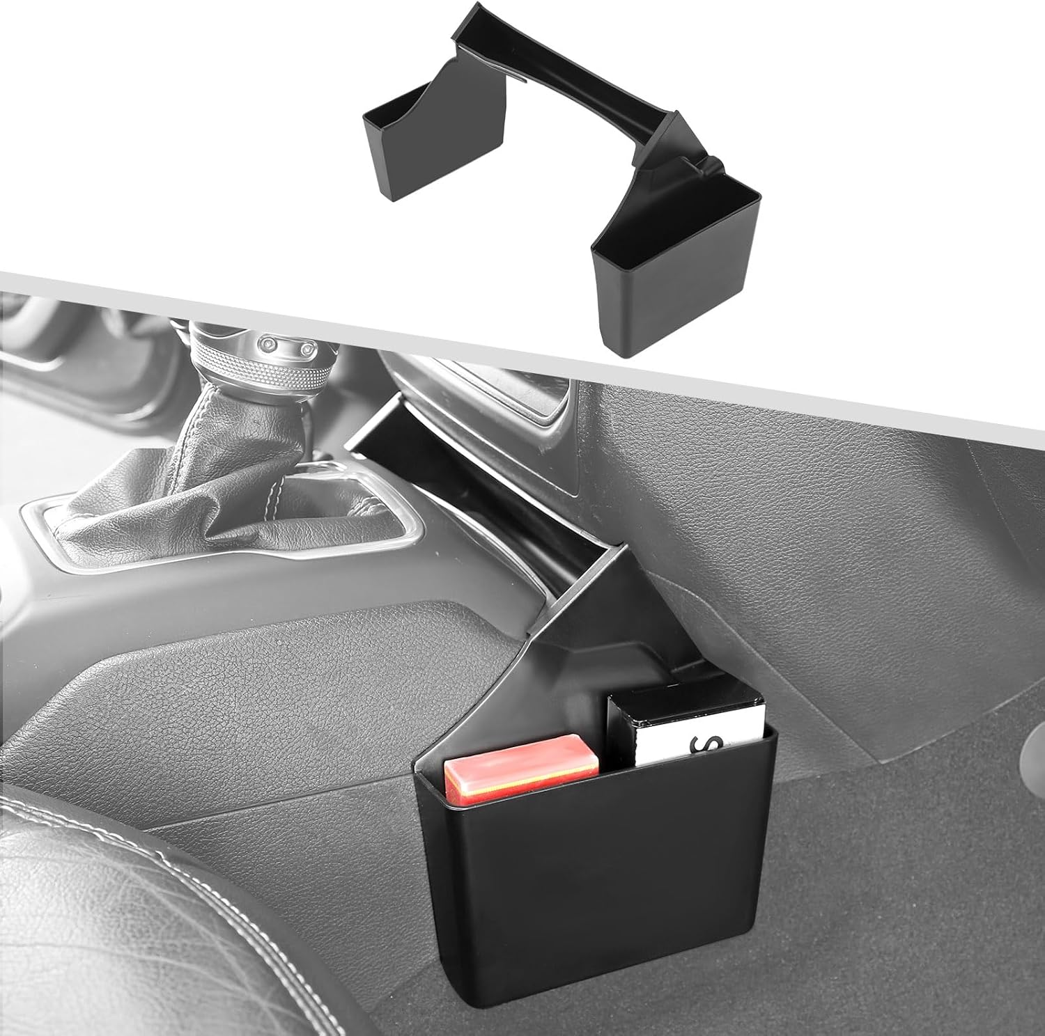 Jimen Gear Tray for JL/JT, Upgrade 3PCS Center Console Organizer Box Shifter Storage Accessories Compatible with Jeep Wrangler JL JLU & Gladiator JT 2018-2024