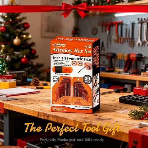 Miniatura 2 de HORUSDY Juego de llaves hexagonales de 32 piezas con otro mango de torque, juego de llaves Allen Pulgadas/Métricas MM(0.7mm-10mm) SAE(0.028"-3/8)