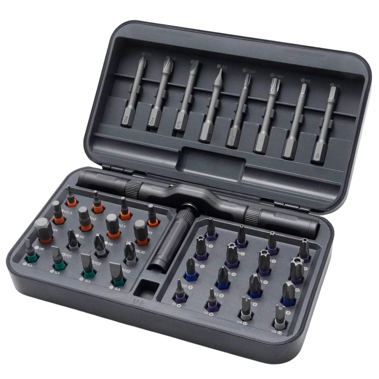 Hoypeyfiy Ensemble de tournevis magnétiques 42 en 1, kit d'outils à cliquet multi-embouts, solution de réparation polyvalente pour l'électronique, les meubles et les projets de bricolage (42)