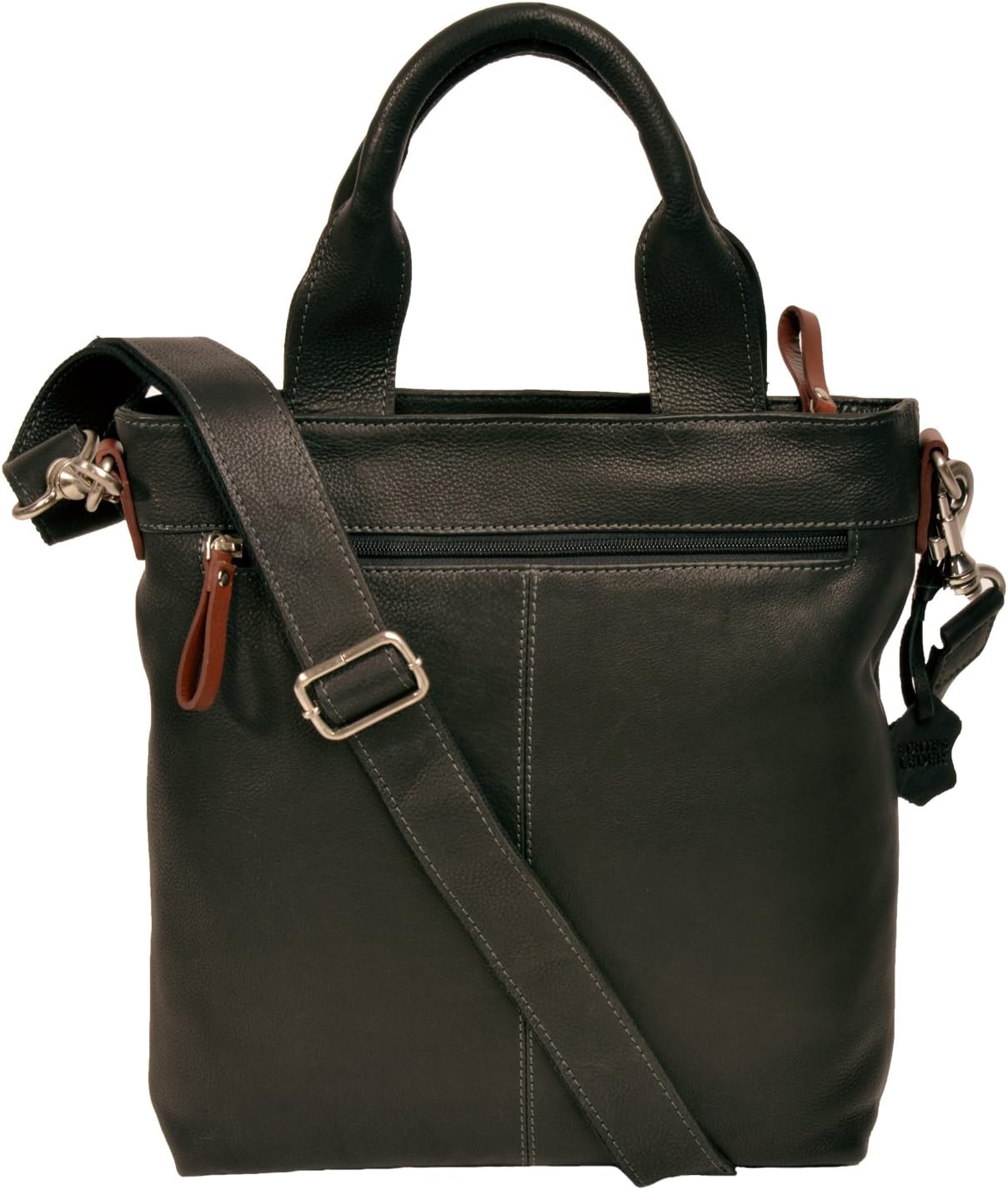 Shalimar Vertical Leather Shopper A4 Made of Grease-Tanned Soft Cowhide Leather, Colour: Black, ‎ 35.4 x 32.4 x 13.2 cm