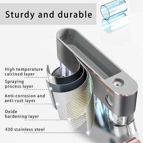 Miniatura 4 de Soporte para cepillos de dientes montado en la pared con dispensador de pasta de dientes, organizador de baño, juego de accesorios de almacenamiento