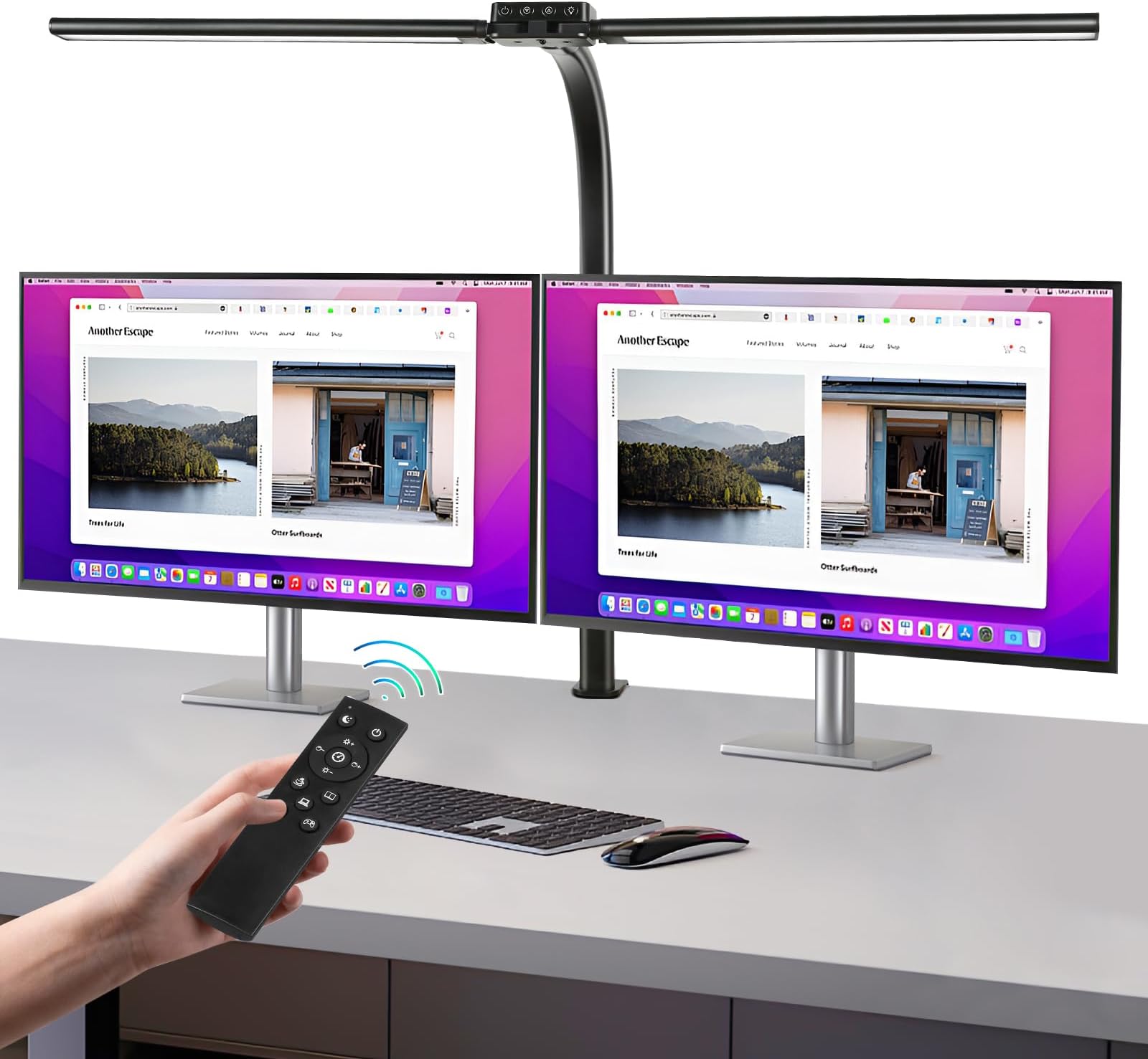 Lampe de bureau d'architecte LED à Double tête avec Clip et télécommande, éclairage de Table pour la maison ou le bureau, 5 Modes de couleurs et 5 variateur  39